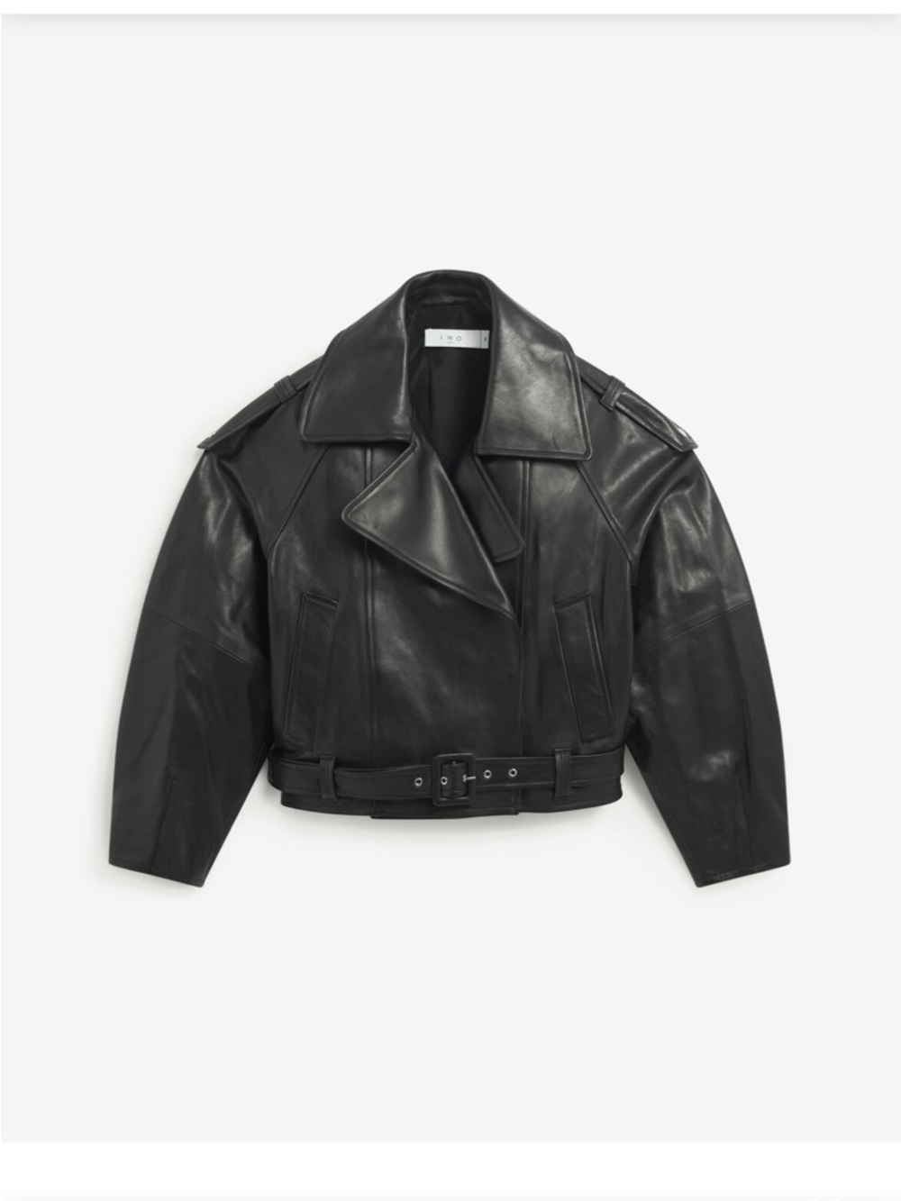 IRO Black Leather Belted Yuria Jacket